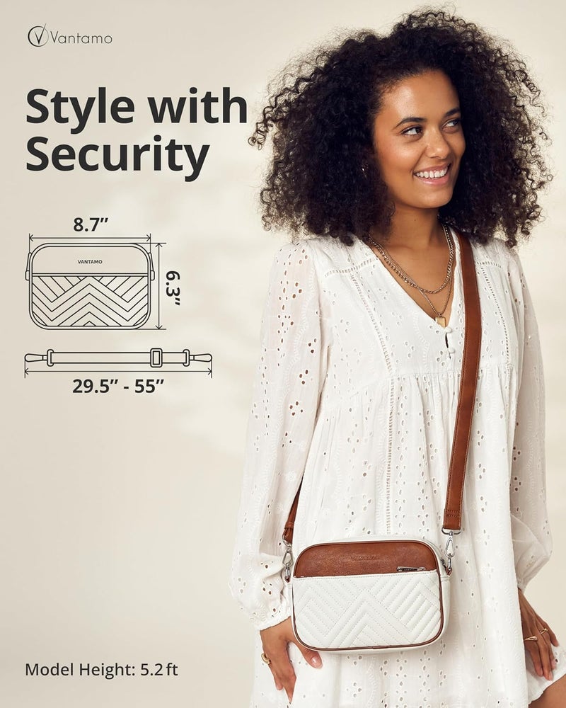 Vantamo Crossbody Bags For Women with Anti-Pickpocket Clip, Premium Purses for Women, Adjustable Strap Handbags & Gift Box - Image 2